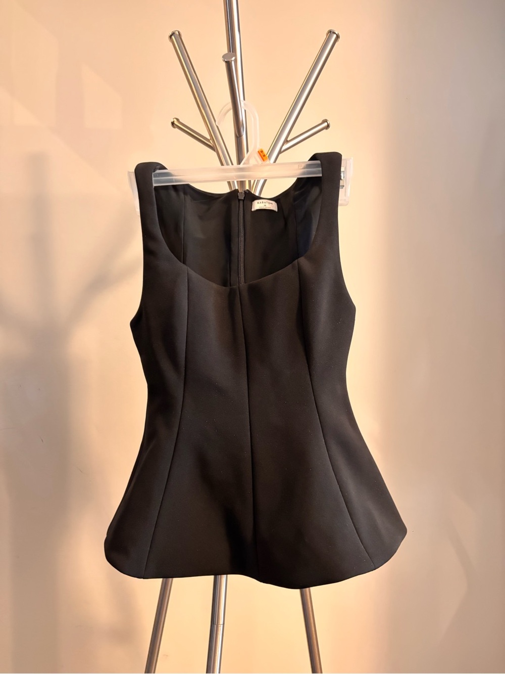 Babaton Aritzia Black Sleeveless Peplum Top XS